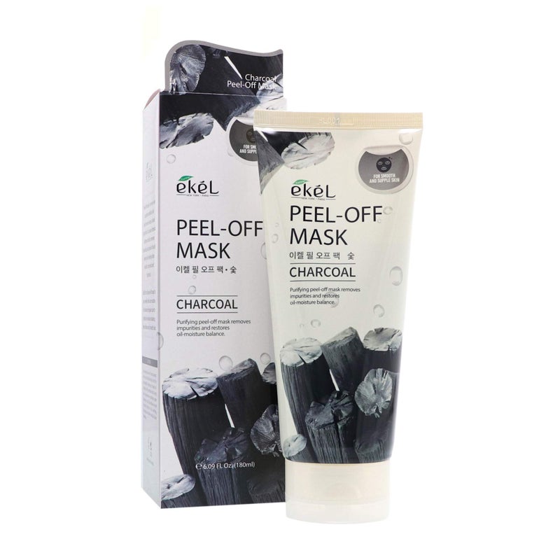 Ekel Peel Off Mask Charcoal - Purifying Mask Penetrates to Eliminate Blackheads-Removes Impurities and Restores Oil-Moisture Balance Leaving Skin Clean, Clarified, Smoother and Suppler, 6.09 oz - Image 1